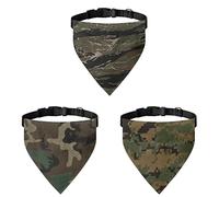 COEQINE 3 Pieces Camo Print Dogs Scarves With Lightweight Durtable Adjustable Hook Fit Small Medium Large Puyppy