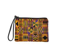 COEQINE African Ethnic Print Wallet Coin Purse for Women Keychain Small Pouch Mini Tote Bag Handbag Credit Card Holder Organizer