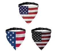 COEQINE American Flag Dogs Bandanas Set, 3 Pieces Cute Pet Bandanas Scarf for Summer, 4th July US Flag Print for Walking