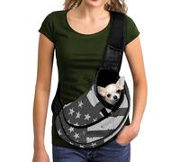 COEQINE American Flag Pet Carrier Sling Bag 4th of July Themed Hands-Free Front View Cat Crossbody Purse for Kids Outdoor Ready Breathable Soft Pouch for Mini Puppy Trail Walking