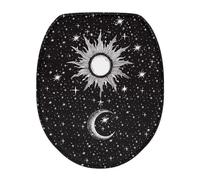 COEQINE Azted Horse Themes Toilet Cover Seat Sunflower Only Toilet Lid Cover for Slow Close Fashion Soft Plush Fabric Cover Toilet Lid Seat Cover for Home Bathroom Western Ethnic Style