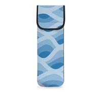 COEQINE Beach Wave Flat Iron Heat Resistant Travel Case for Women Honeymoon Essential Blue Neoprene Curling Iron Holder Hair Straightener Bags Storage Bag Tropical