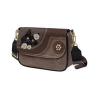 COEQINE Black Cat Daisy Messenger Bag For Women Crossbody Hobo Bags for Woman Shoulder Handbag, Stylish Slouchy Tote Purses