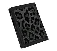 COEQINE Black Leopard Wallet for Girls Cute Small Wallet for Women Lightweight Trifold Cash Bag for Toddler Girls