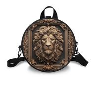 COEQINE Black Purse Shoulder Bag for Women Leather Lion Relief Print Stylish Bucket Bag Purse Organizer Crossbody Handbag for Women Casual Travel Tote Satchel