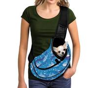COEQINE Blue Shark Dog Backpack Carrier For Large Dogs Small Puppy Hands-Free Thick Padded Shoulder Strap Front Facing Dog Carrier Sling Pouch