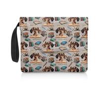 COEQINE Bookcovers For Hardback Books Adjustable Travel Book Accessories Book Sleeves Cover Cute Dogs Books Themed Book Case With Handles Washable Book Protector