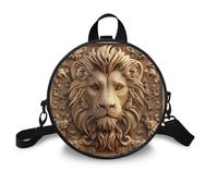 COEQINE Brown Shoulder Tote Bag for Women Brown Lion Relief Theme Stylish Book Bag for Woman Leather Travel Multipurpose Handbag Tote Bucket Bag Purse Crossbody for Women