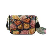 COEQINE Butterfly Phone Bag Wallet Crossbody for Women Leather Shoulder Purse with Removable Straps Spacious Sling Bag Purse Fanny Packs Tote Handbag Anti-Theft