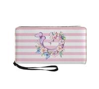 COEQINE Butterfly Wallet Phone Case for Women Leather Pu Initial Cell Phone Purse Zipper Around Credit Card Holder with Handles