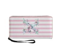 COEQINE Butterfly Wallet Women Wristlet Leather Cell Phone Organizer Case with Zipper Waterproof Long Handbag Travel Accessories