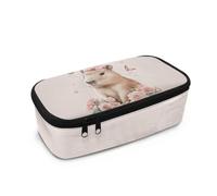COEQINE Capybara Pencil Case for Girls with Stationery Storage Bag Super Big Case Kids Pen Box with Handles Makeup Bag for Toddler Travel Zipper Pouch