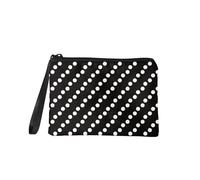 COEQINE Casual Polka Dot Print Wallet for Women Soft Small Coin Purse with Zipper Tote Handbag Portable Casual Wallet Wristlet for Travel Accessories