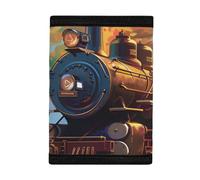 COEQINE Cat Wallet Trifold Black for Teens Boys Moneybag Orangizer With Coin Pocket Outdoor Sport For Travel Accessories, retro train car themes cool