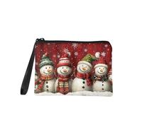 COEQINE Christmas Snowman Coin Pouch Kids Cosmetic Bag for Women Small Makeup Bag Soft Flannel Zipper Wallet Card Holder Key Case Lightweight, Easy to Carry Coin Purse for Gifts