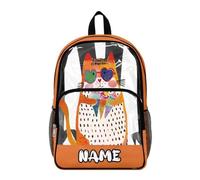 COEQINE Clear Cat Backpack for Girls 6-8-10-12 Kids School Bags Organizer for Middle Highschool for Outdoor Activities Cool Cat Custome Name Book Bag Kids for Concerts, Festivals, And Sporting Events