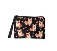 COEQINE Coin Purse for Women Wallet with Zipper Small Pouch Mini Tote Bag Handbag Card Holder Organizer, corgi dogs lovely, One Size