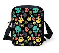 COEQINE Colorful Dog Paws Printed Sling Bags for Women Girls,Stylish Crossbody Shoulder Satchel Casual Travel Backpack Mini Shoulder Bag
