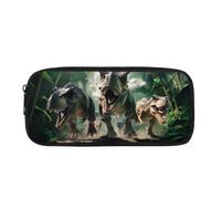 COEQINE Cool Dinosaur Pencil Case for Little Boys Novelty Pencil Holder Box with Zipper Portable Dino Pen Holder Bag for Travel Coin Case Large