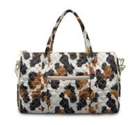 COEQINE Cow Print Quilted Duffle Tote Bag with Crossbody Strap for Women