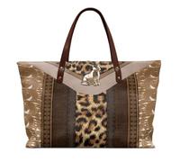 COEQINE Crocodile Printed Purses For Women Brown Large Purses For Womens Leather Cat Leopard Purse For Woman Tote Handbags Top Handle Vegan Leather Hobo Bucket Handbag for Work Picnic Hiking Shopping