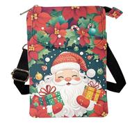 COEQINE Cross Over Bags for Women UK Santa Claus Vintage Floral Cross Body Bags For Womens With Shoulder Strap Travel Small Womens Crossbody Bag Phone Purse