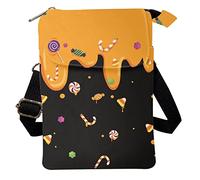 COEQINE Crossbody Bag Halloween Bag Lightweight Messenger Bag Adjustable Strap Print Candy Travel Multipurpose Daypacks Cell Phone Handbag