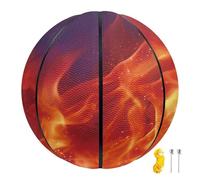 COEQINE Custom Name Neon Sign Customized Basketball Blue Orange Flame Printed Customized Basketballs with Name And Number Indoor Outdoor Personalized Streetball Birthday Present, Team Gifts, Size 5