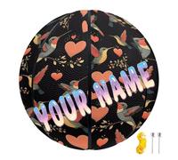 COEQINE Customized Basketball with Name Black Hummingbirds Personalized Basketballs for Women Men Outdoor Custom Streetball for Sport Community Courts, Size 7