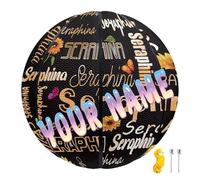 COEQINE Customized Basketball with Name Black Hummingbirds Personalized Basketballs for Women Men Outdoor Custom Streetball for Sport Community Courts, Size 5