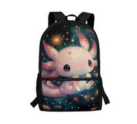 COEQINE Cute Axolotl Backpack for Boys 4-6-8-12 Kids Book Bag for Middle School Boys Comfortable for Wear Kids Bookbag Girls and Front Zipper Snack Pocket for After-School Interest Classes