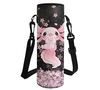 COEQINE Cute AXolotl Print Water Bottle Cup With Flower Print, Girls Women Insulated Water Cup Sleeves for Hiking Walking