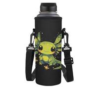 COEQINE Cute Axolotl Water Bottle Carrier Bag with Shoulder Strap for Kids Girls School Lightweight Travel Sling Bag Hiking