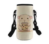 COEQINE Cute Capybara Pattern Water Bottle Carrier Bag, Adjustable Shoulder Strap for Kids Adult Hiking Walking School Insulated Sling Holder