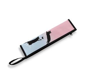 COEQINE Cute Cats Flatware Storage Case Utensil Case for Lunch Box Pink Blue Kawaii Animal Print Knife Fork Spoon Organizer Holder for Picnic Outdoor
