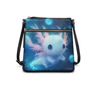 COEQINE Cute Crossbody Bags for Women Large Size Axolotl Dragon Leather Work Tote Bags for Woman with Zip Bucket Bag Purses With Strap Waterproof Daily Use