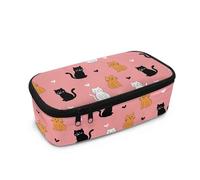 COEQINE Cute Pencil Box for School Kids Cat Pen Pencil Pouch Big Storage Pen Pencil Bag for Middle Highschool Supplies Office Cosslege Teen Boys Girls