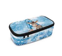 COEQINE Cute Pencil Case for Girls Donkey Print Kawaii Animal Print Pen Slot Holder Lightweight Stationery Organizer with Name Custom