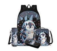 COEQINE Cute Penguin Melting Ice Cream Drip Backpack for Kids 4-12 Large Durtable School Bag for Boys Girls with Lunch Box Strap Pen Case Water Bottle Sleeve for Elementary School Daypack