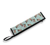 COEQINE Cute Silverware Bags with Handles Blue Sea Otter Animal Travel Frok Spoon Knife with Case Portable Utensil Organizer Bag Carrying Case Portable Foldable Flatware Bag for Work Camping
