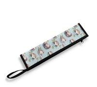 COEQINE Cute Straw Carrying Case with Handle Blue Sea Otter Animal Chopsticks Organizer Bag Knife Fork Storage Case Straw Carrying Case Travel Frok Spoon Knife with Case Portable Travel Blue