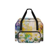 COEQINE Daisy Sewing Machine Case with Pockets and Handles Sew Kit Accessories and Supplies Travel Companion for Craft Trips