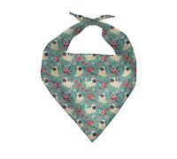 COEQINE Dog Bandanas Collar for Large Dogs,Pug Flower Print Pets Scarf Triangle Bibs Kerchief,Mint Green Scarves Daily Bibs For Small Medium Large Dogs Cats