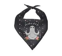 COEQINE Dog Bandanas for Small Dogs Girls,Cute Sloth Pattern Scarves Collapsible for Puppy Bandanas Washable Triangle Handkerchief Costume Accessories,Black