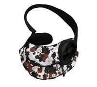 COEQINE Dog Carrier Sling for Small Cat Cow Print Daisy Hands-Free Front Facing Pet Adjustable Fit Small Cats Farm Walk