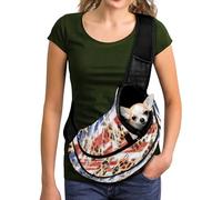 COEQINE Dog Carrying Sling for Small Dogs Cats 4th Of July Leopard Print Breathable Mesh Bag for Pet Adventure Ready Crossbody Bag Adjustable Strap Roomy Pocket for Hiking Outdoor Travel