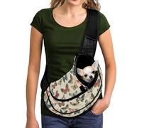 COEQINE Dog Carseat/Carrier Medium Dogs Sling Purse with Vintage Butterflies Print Small Pet Walking Bag Crossbody Small Soft Pouch with Adjustable Strap Travel Mesh Bag Non-Falling