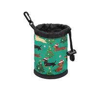 COEQINE Dog Treat Bag Training Pouch Drawstring Puppy Train Treats Small Dogs with Clip Holder to Prevent Spills Foldable Hand-free Coin Pocket