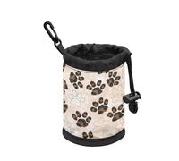 COEQINE Dog Treat Bags Training Pouch Clip On Leoaprd Paw Print Puppy Training Treats Drawstring Pet Feed Snack Reward to Prevent Spills for Travel