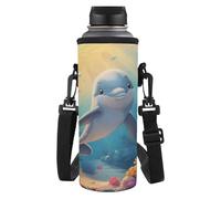 COEQINE Dolphin Water Bottle Carrier Bag for Kids Water Bottle Cup for Teen Girls School Insulated Water Cup Sleeves Case for Women Girls, Frog Print